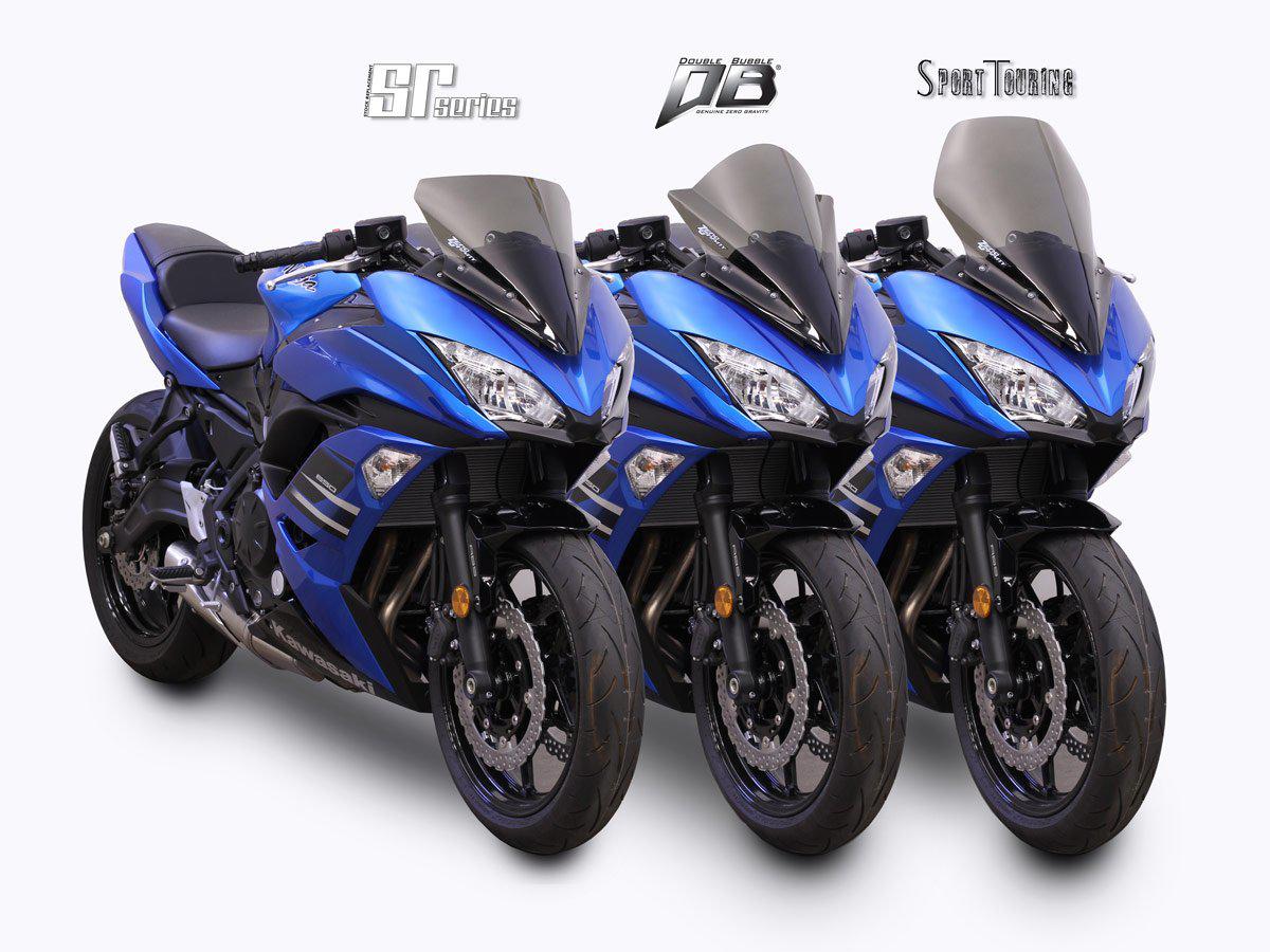 ZEROGRAVITY Windscreen Kawasaki Ninja 650 17-19 Double Bubble Light Smoke