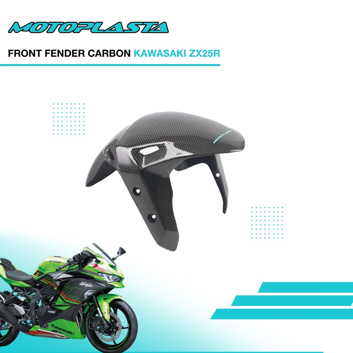 MOTOPLASTA Front Fender Carbon Spakbor Depan Kawasaki ZX25R