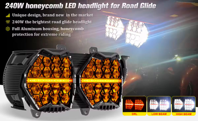INTELLIGHT Headlamp LED Harley Davidson Touring & Universal 7 Inch