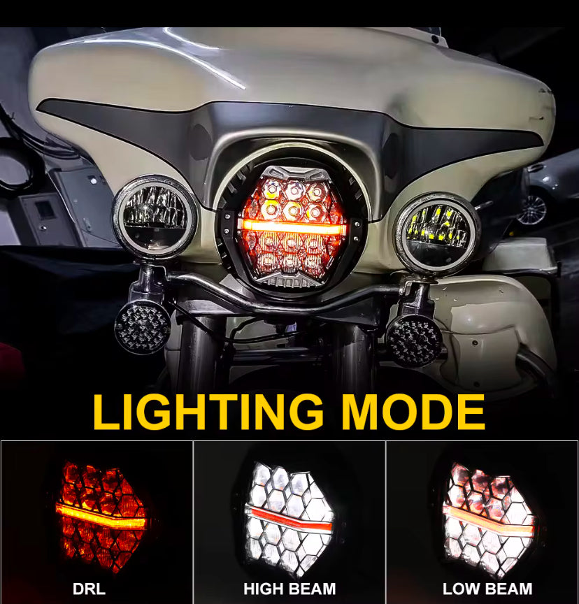 INTELLIGHT Headlamp LED Harley Davidson Touring & Universal 7 Inch