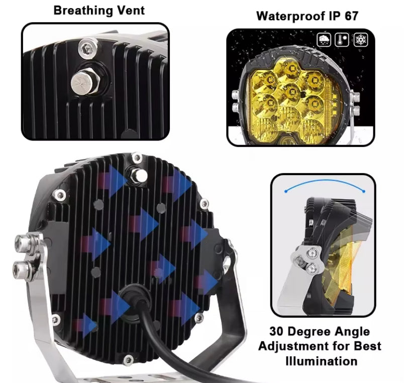 INTELLIGHT LP9 Automotive LED Headlamp 90W DRL 3W With Strobo Off Road Light Near Field / Metafield