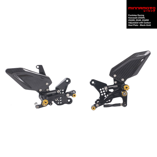 MINNAMOTO Footstep Racing Kawasaki ZX25R / ZX25RR / ZX4R / ZX4RR Adjustabel with Carbon Heel Plate