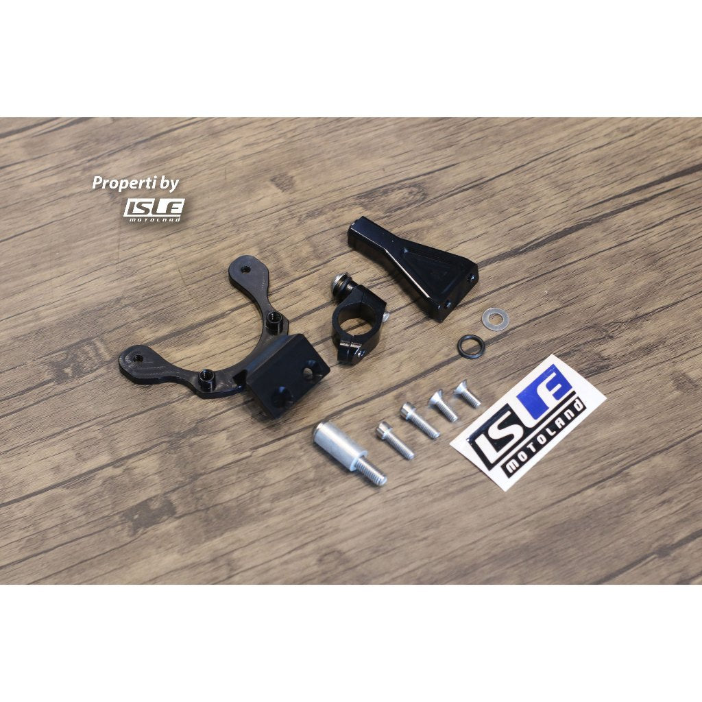 MINNAMOTO Bracket Steering Damper Kawasaki ZX25R, Ninja 250 FI New / Old, ZX6R, ZX636, Z800, Z1000 Sugomi, Z250, Z900 17-19, Z900 20-Up, Z900 RS