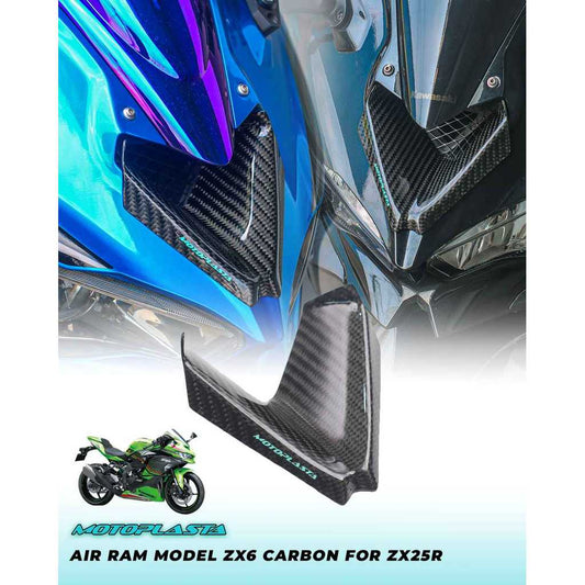 MOTOPLASTA Air Ram Carbon Model ZX6 Kawasaki ZX25R, ZX25RR, ZX4R Karbon