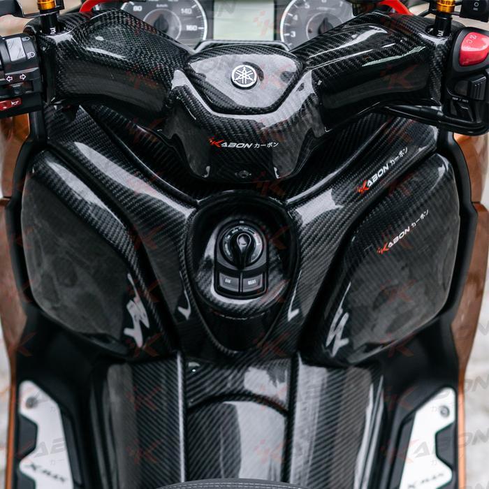 KABON Center Dashboard Y Cover Carbon Yamaha XMAX 250 Old 17-22 / New Connected 23-Up Cover List Dashboard Tengah Y Lapis Karbon Kevlar
