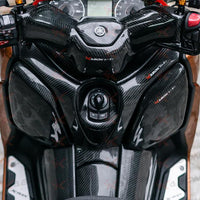 KABON Center Dashboard Y Cover Carbon Yamaha XMAX 250 Old 17-22 / New Connected 23-Up Cover List Dashboard Tengah Y Lapis Karbon Kevlar