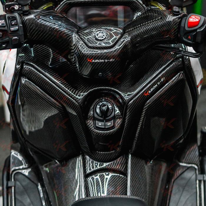 KABON Center Dashboard Y Cover Carbon Yamaha XMAX 250 Old 17-22 / New Connected 23-Up Cover List Dashboard Tengah Y Lapis Karbon Kevlar