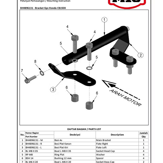 M15 Phone Holder Bracket Honda CB150X ( 21-22)