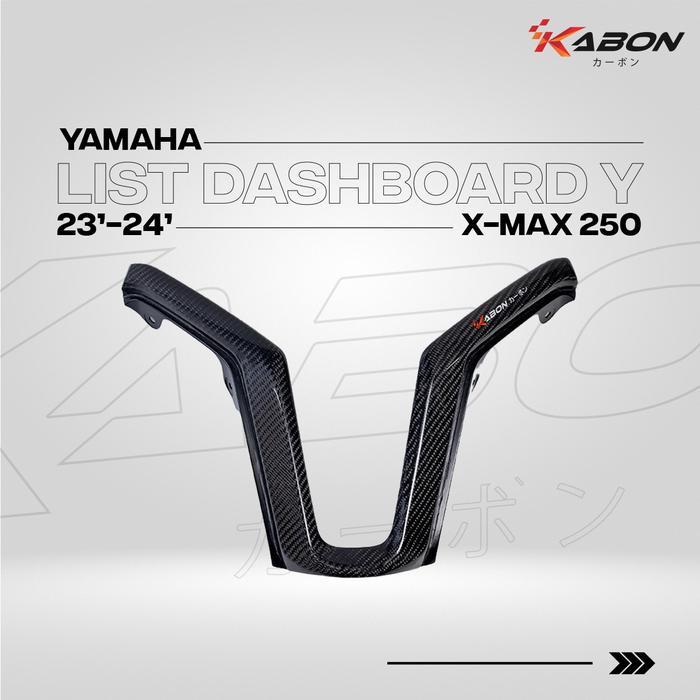 KABON Center Dashboard Y Cover Carbon Yamaha XMAX 250 Old 17-22 / New Connected 23-Up Cover List Dashboard Tengah Y Lapis Karbon Kevlar