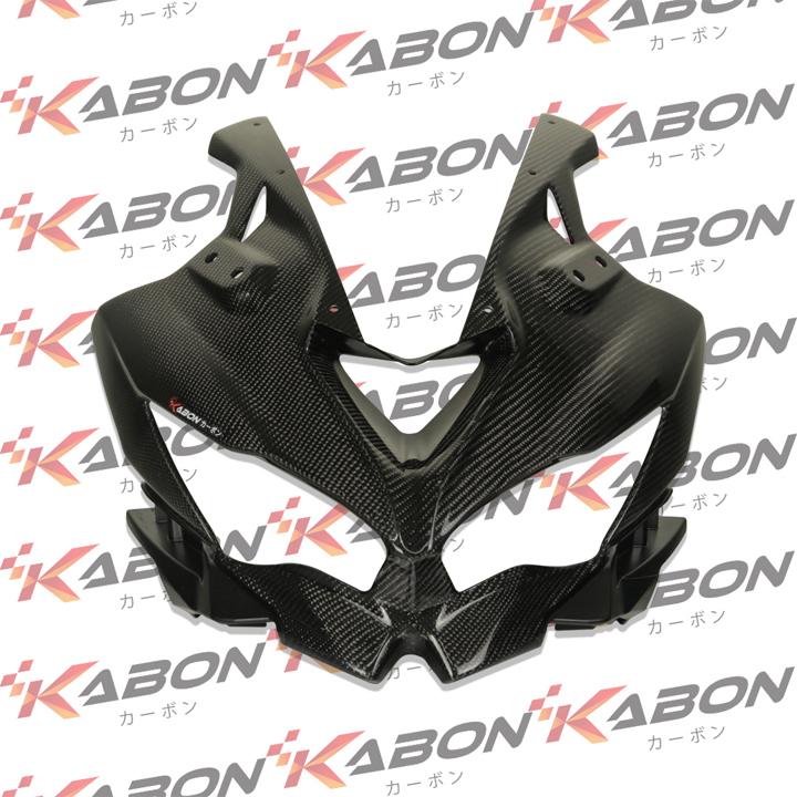 KABON Kedok Fairing Depan Carbon Kawasaki ZX25R, ZX25RR, ZX4R, ZX4RR Lapis Karbon Kevlar