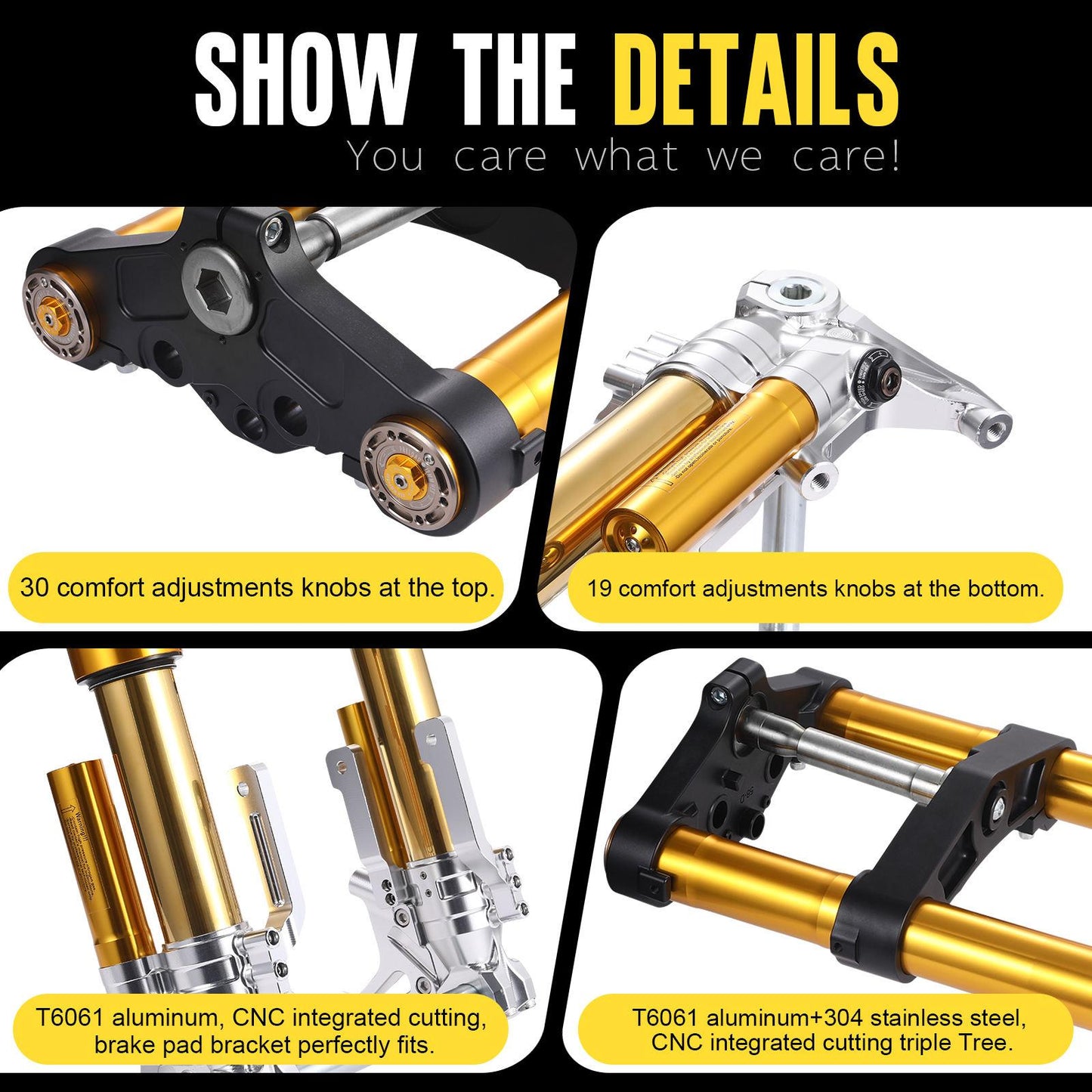 USD Shock Depan Upside Down Harley Davidson Street Glide, Touring 14–23 URRA