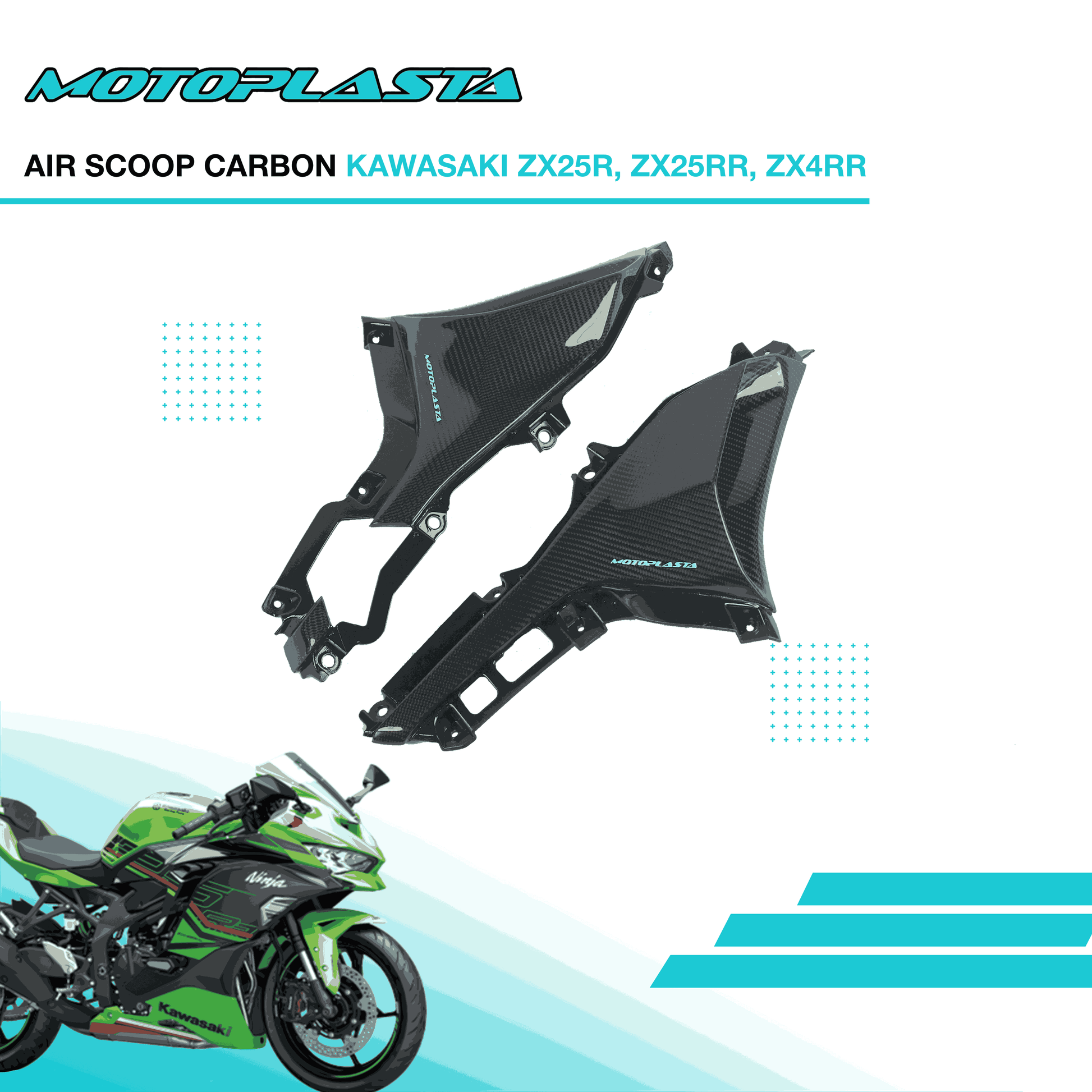 MOTOPLASTA Air Scoop Carbon Kawasaki ZX25R /  ZX25RR / ZX4RR