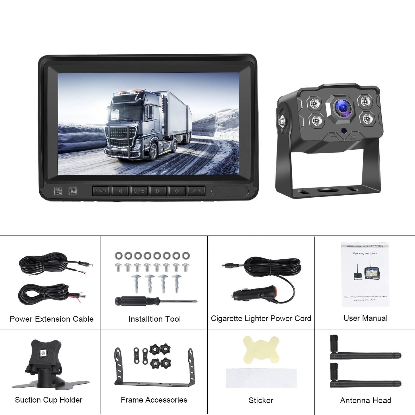 INTELLIGHT GPS Monitor 7 Inch + Dashcam Camera Wireless 1 Unit Truck Mobil