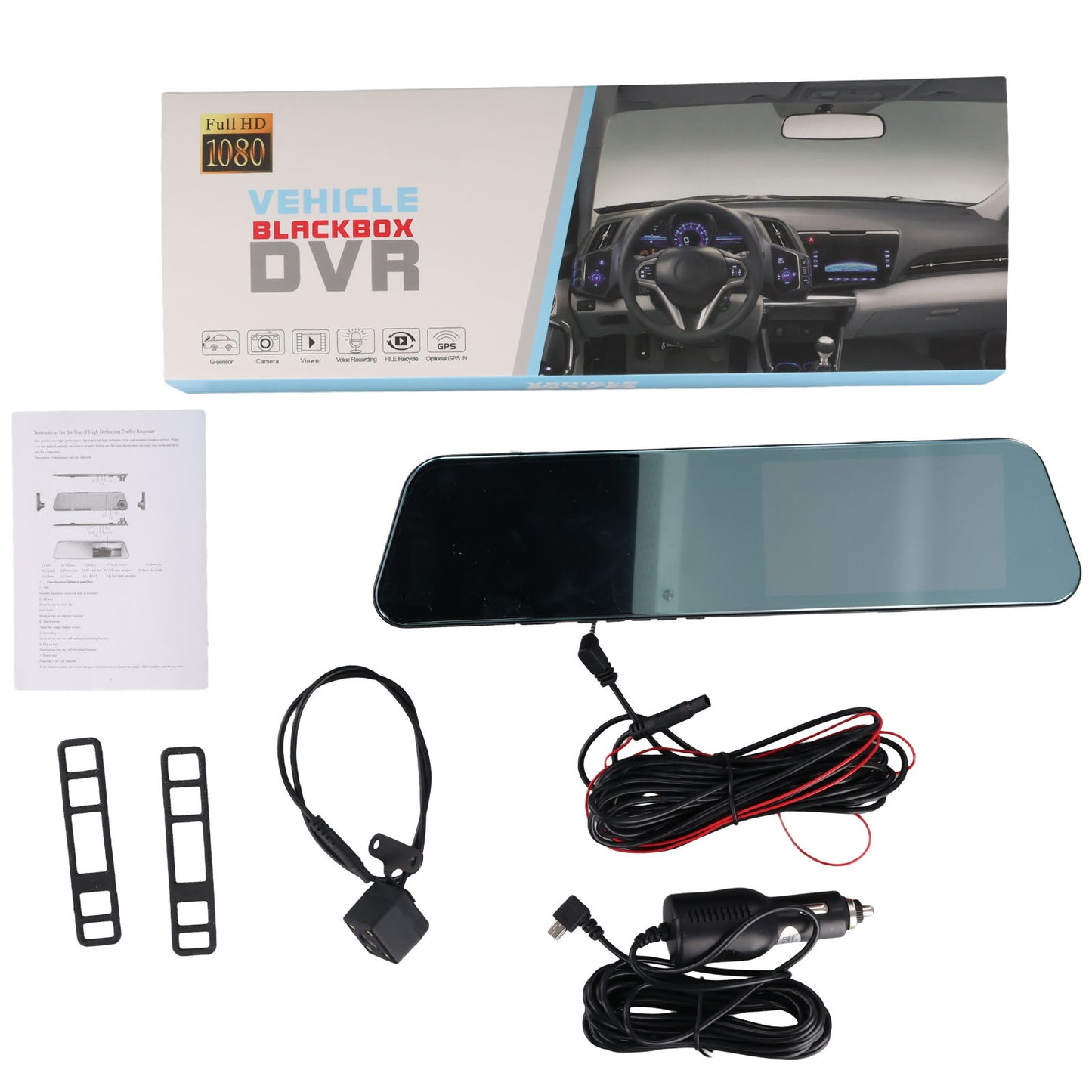 INTELLIGHT Dashcam Car Dual Rear View Mounted + Monitor 4.7 Inch 720p