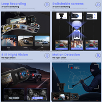 INTELLIGHT Dashcam Car Dual 3.16 Inch 1080p Front & Inside