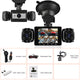 LIGHT Dashcam Car + Monitor 2.4 inch 1080p Inside Left & Right, Rear, Gravity Sensor