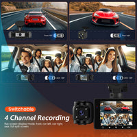 LIGHT Dashcam Car + Monitor 2.4 inch 1080p Inside Left & Right, Rear, Gravity Sensor