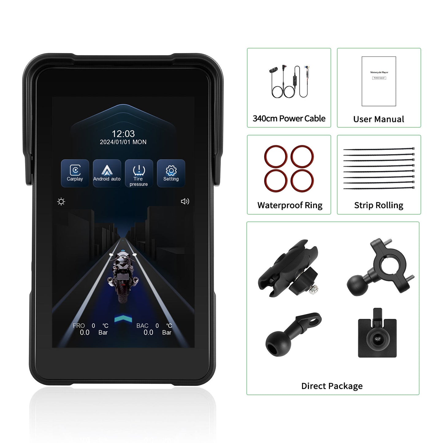 INTELLIGHT GPS Monitor + Dashcam Camera 5 Inch Vertical motor