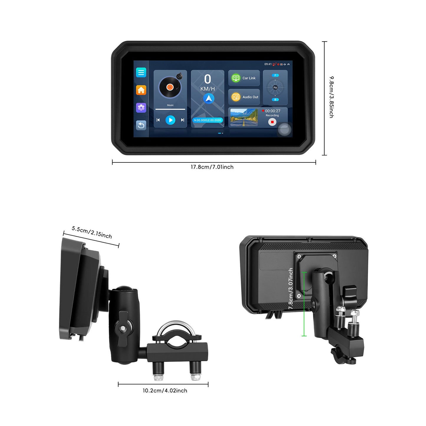 INTELLIGHT GPS Monitor  6 Inch + Dashcam Camera 2 Unit + TPMS Motor