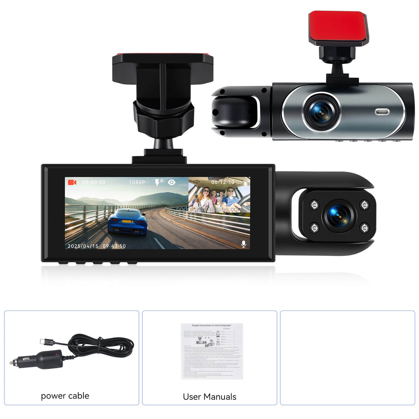 INTELLIGHT Dashcam Car Dual 3.16 Inch 1080p Front & Inside
