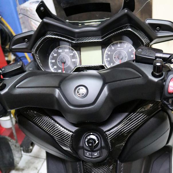 KABON Center Dashboard Y Cover Carbon Yamaha XMAX 250 Old 17-22 / New Connected 23-Up Cover List Dashboard Tengah Y Lapis Karbon Kevlar