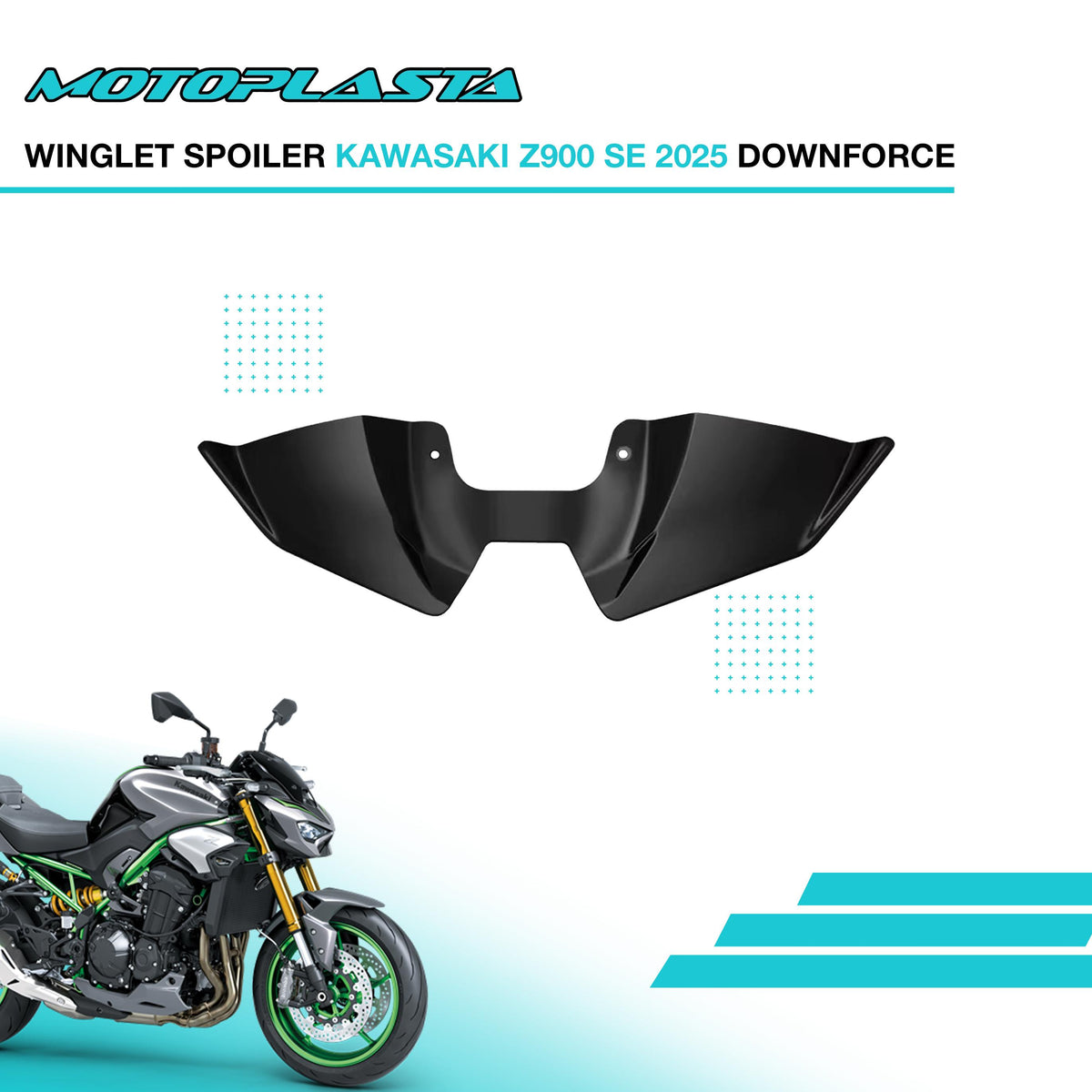 MOTOPLASTA Winglet Spoiler Kawasaki Z900 SE 2025 Samping Depan