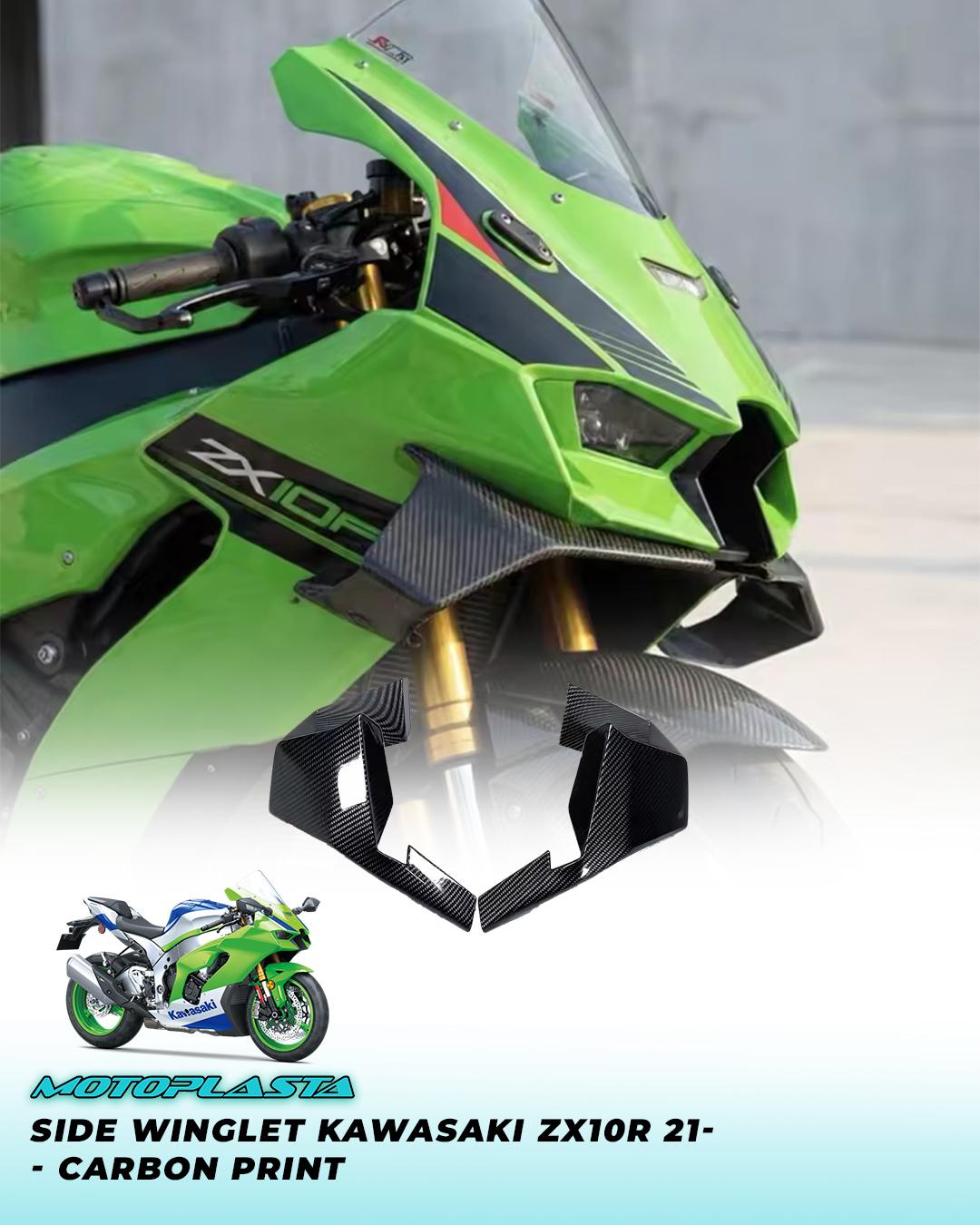 MOTOPLASTA Side Winglet Kawasaki ZX10R 21- - Carbon Print