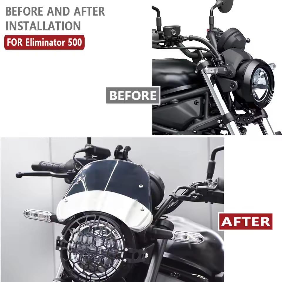 Headlamp Guard Kawasaki Eliminator 500 Pelindung Lampu Depan URRA