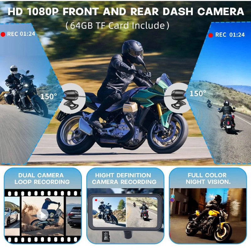 MINNAMOTO Dashcam Camera + GPS Navigator Apple Carplay / Android Touchscreen Universal Motor