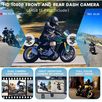 MINNAMOTO Dashcam Camera + GPS Navigator Apple Carplay / Android Touchscreen Universal Motor