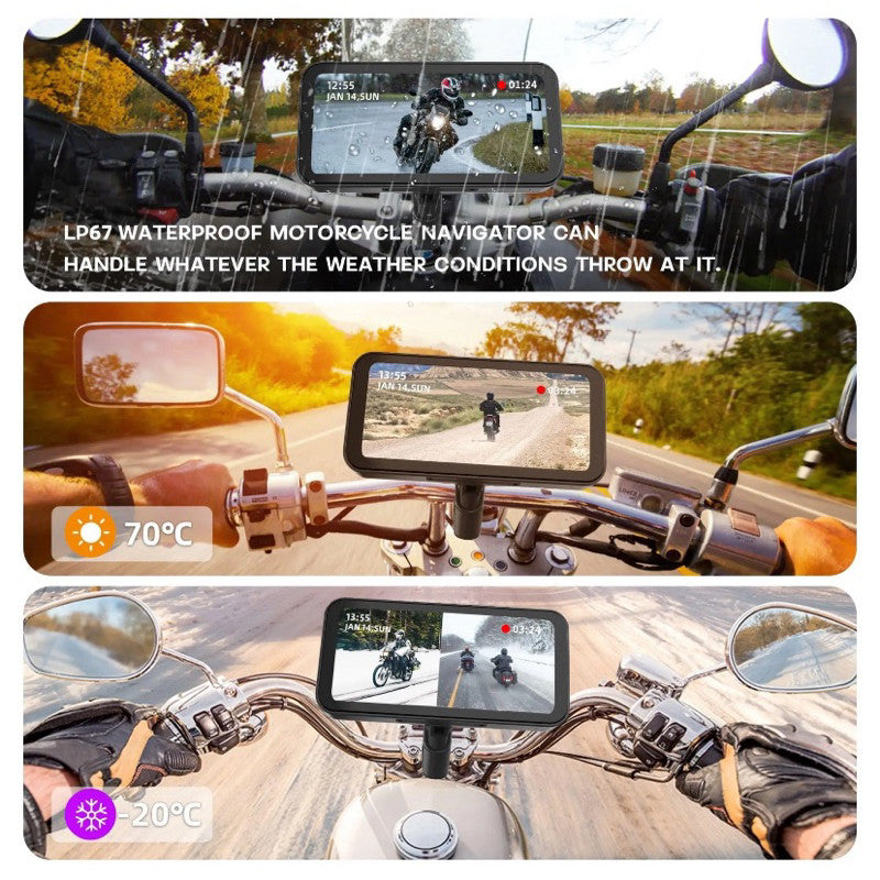 MINNAMOTO Dashcam Camera + GPS Navigator Apple Carplay / Android Touchscreen Universal Motor