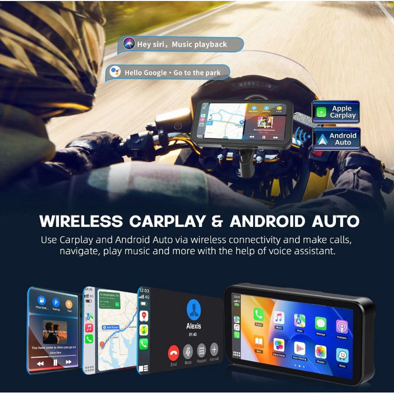 MINNAMOTO Dashcam Camera + GPS Navigator Apple Carplay / Android Touchscreen Universal Motor