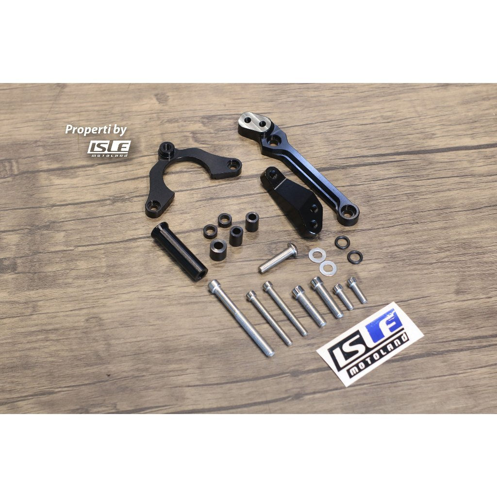 MINNAMOTO Bracket Steering Damper Kawasaki ZX25R, Ninja 250 FI New / Old, ZX6R, ZX636, Z800, Z1000 Sugomi, Z250, Z900 17-19, Z900 20-Up, Z900 RS