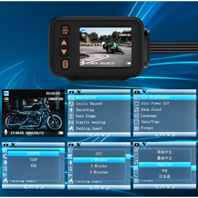 MINNAMOTO Dashcam Race Motor Recorder Camera