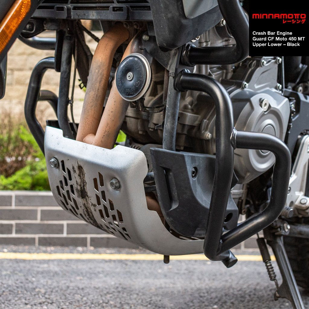 MINNAMOTO Crash Bar Engine Guard CF Moto 450 MT Upper Lower – Black