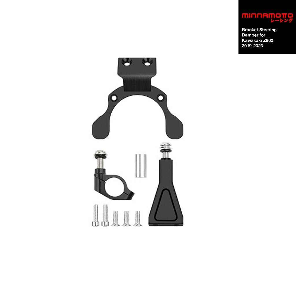 MINNAMOTO Bracket Steering Damper Kawasaki ZX25R, Ninja 250 FI New / Old, ZX6R, ZX636, Z800, Z1000 Sugomi, Z250, Z900 17-19, Z900 20-Up, Z900 RS