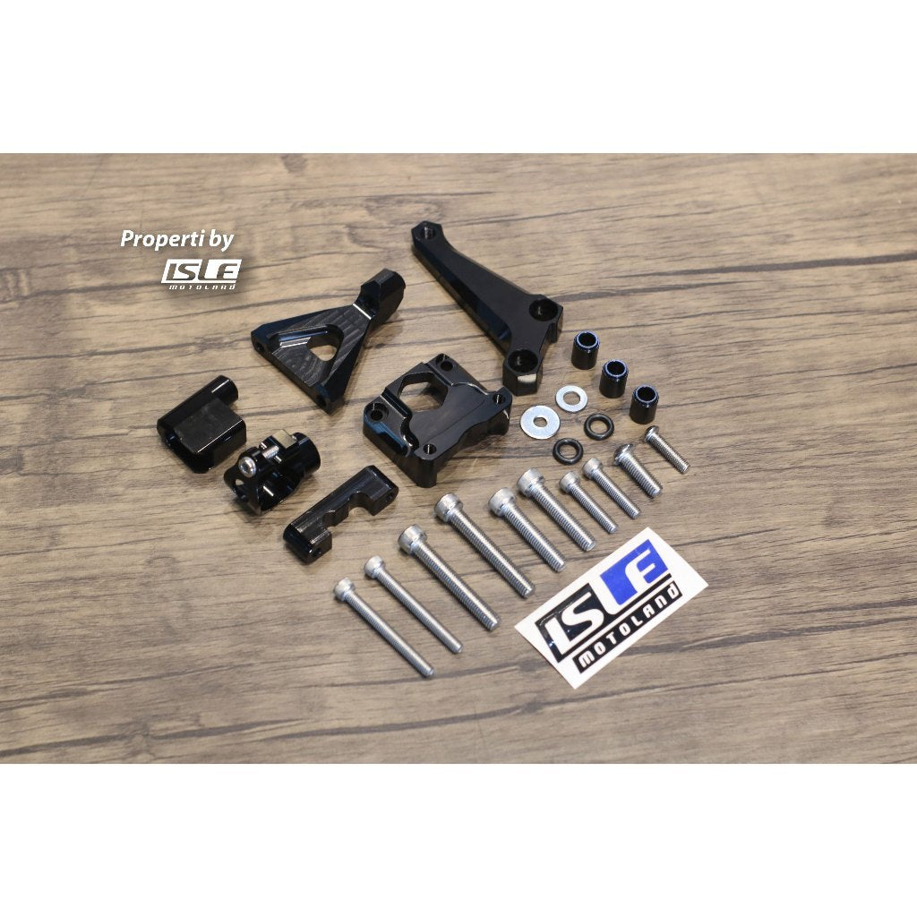 MINNAMOTO Bracket Steering Damper Kawasaki ZX25R, Ninja 250 FI New / Old, ZX6R, ZX636, Z800, Z1000 Sugomi, Z250, Z900 17-19, Z900 20-Up, Z900 RS
