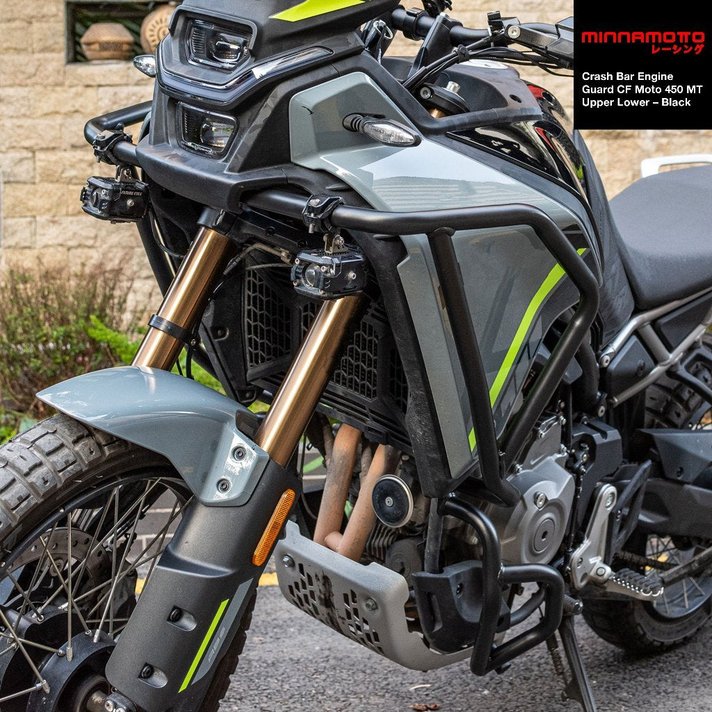 MINNAMOTO Crash Bar Engine Guard CF Moto 450 MT Upper Lower – Black