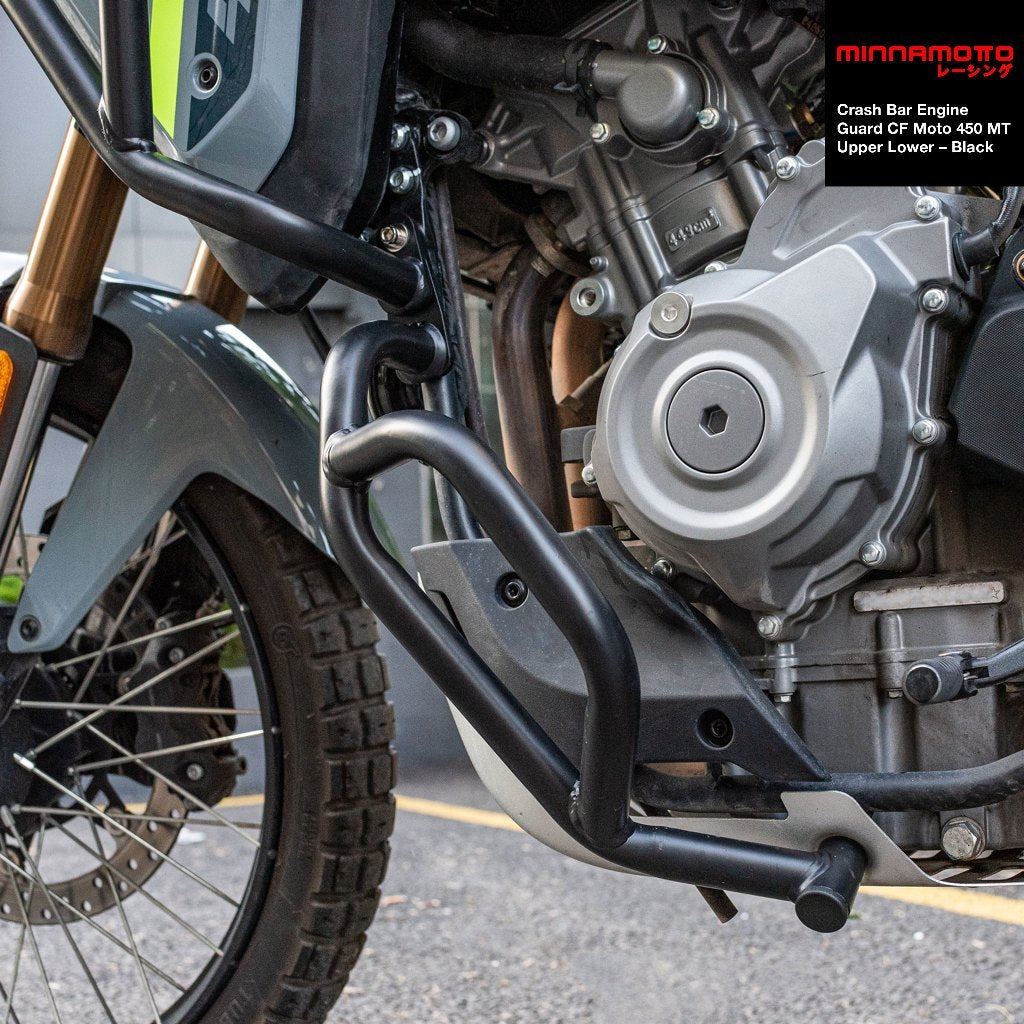 MINNAMOTO Crash Bar Engine Guard CF Moto 450 MT Upper Lower – Black