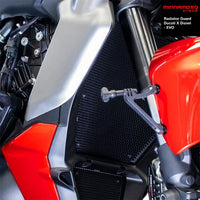 MINNAMOTO Radiator Guard + Downpipe Grille Cover Ducati X Diavel EVO Pelindung Radiator