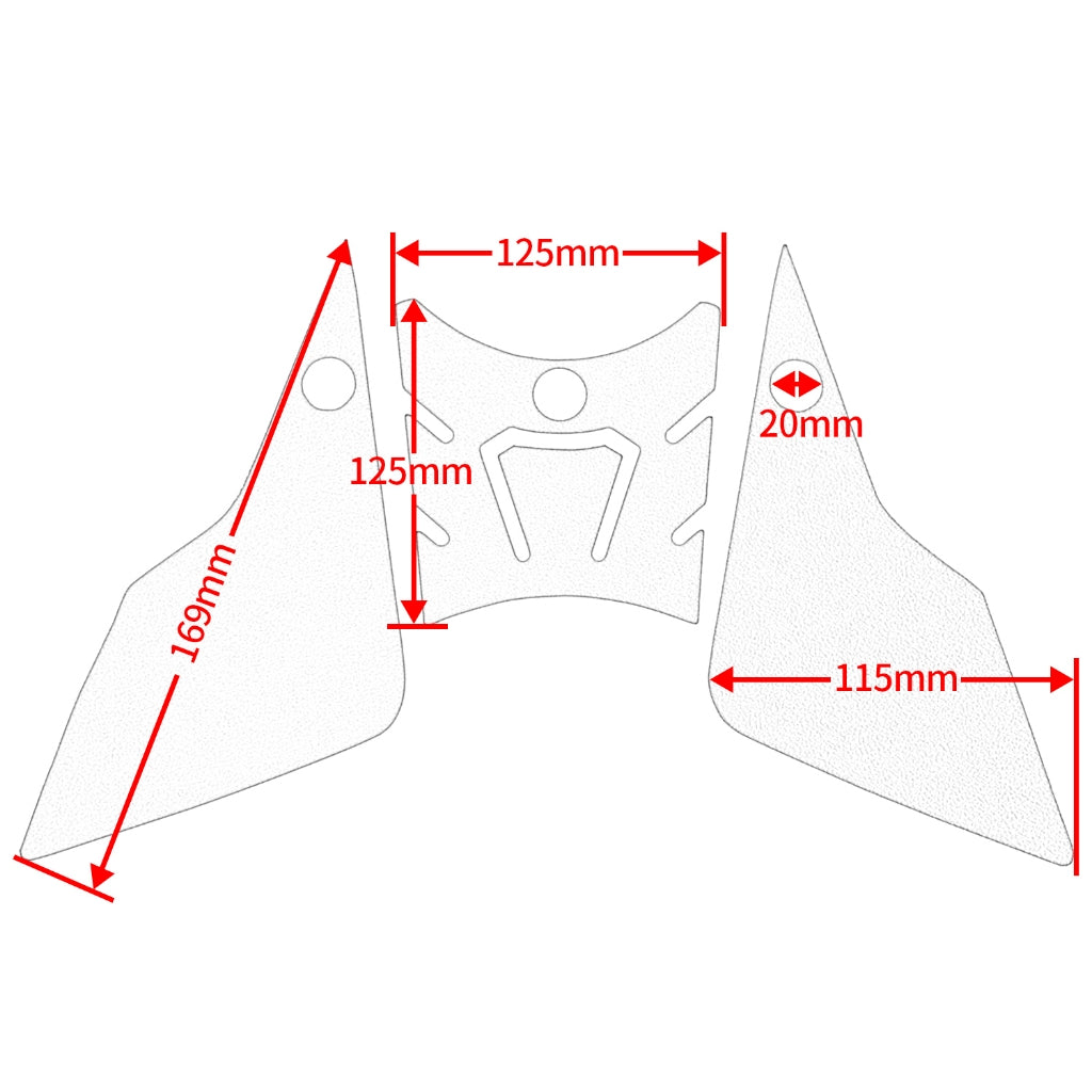 PROF.COMFORTO Side + Center Tankpad Yamaha MT09 Tracer 900 GT 15-20