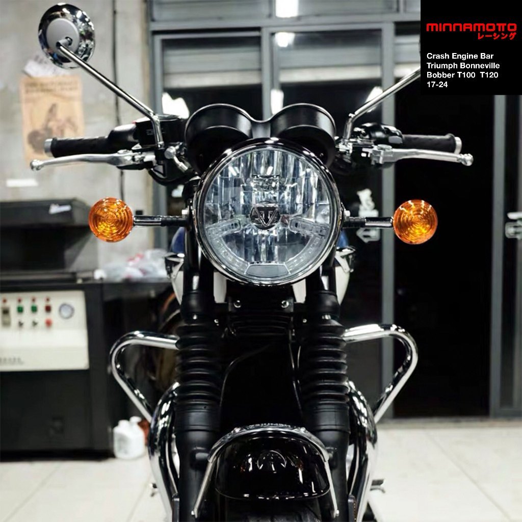 MINNAMOTO Crash Engine Bar Triumph Bonneville Bobber T100 / T120 17-24