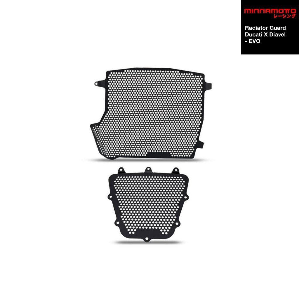 MINNAMOTO Radiator Guard + Downpipe Grille Cover Ducati X Diavel EVO Pelindung Radiator