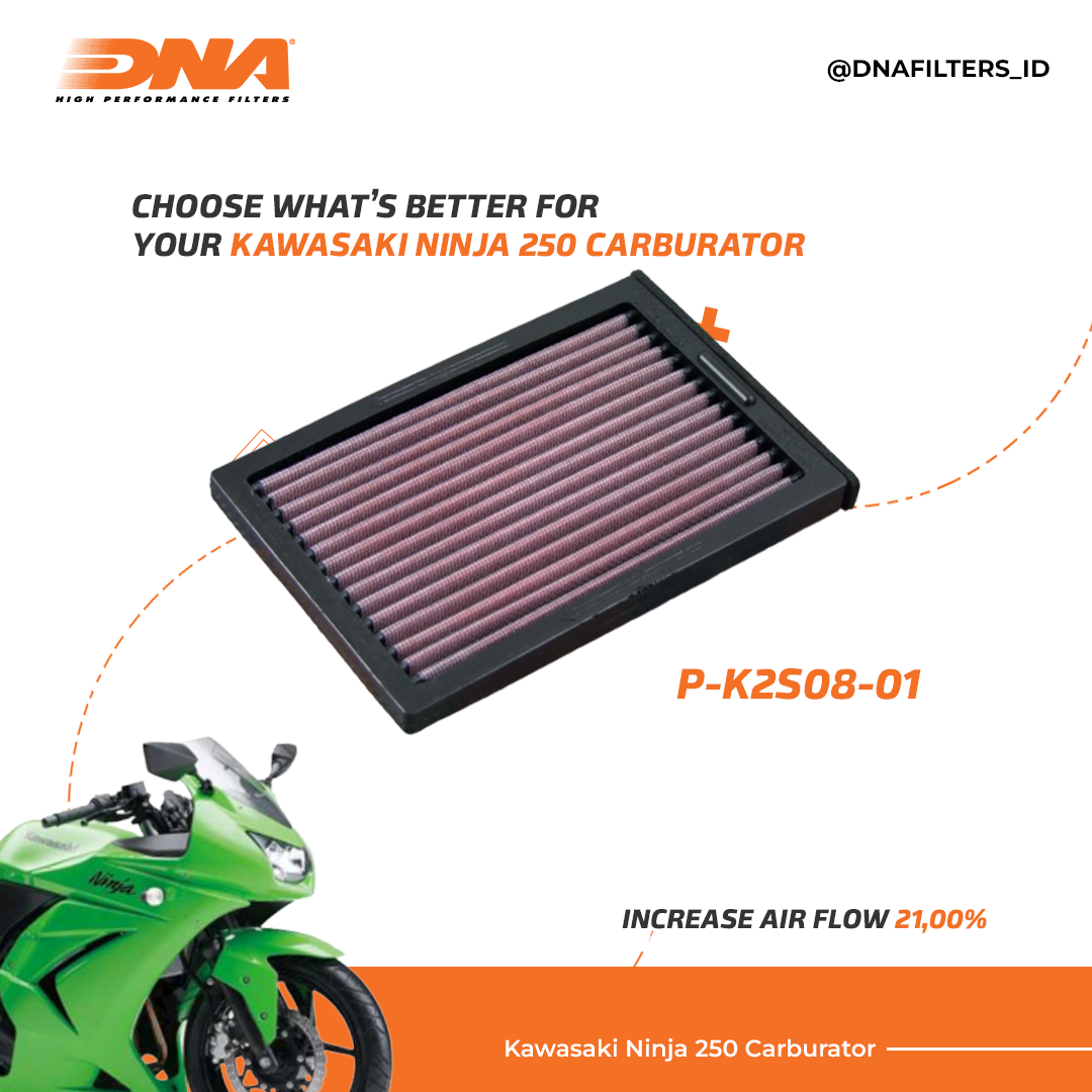 DNA FILTER Kawasaki Ninja 250 Carburator 08-09
