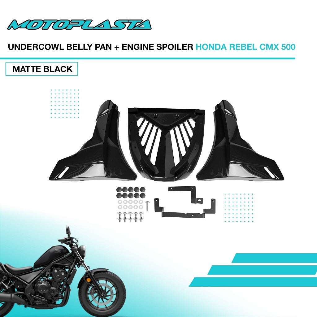 MOTOPLASTA Undercowl Belly Pan + Engine Spoiler Honda Rebel CMX 500