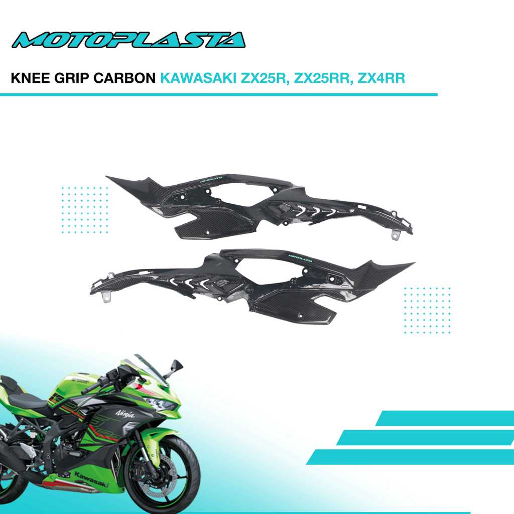 MOTOPLASTA Knee Grip Body Samping Carbon Kawasaki ZX25R, ZX25RR New, ZX4RR Karbon