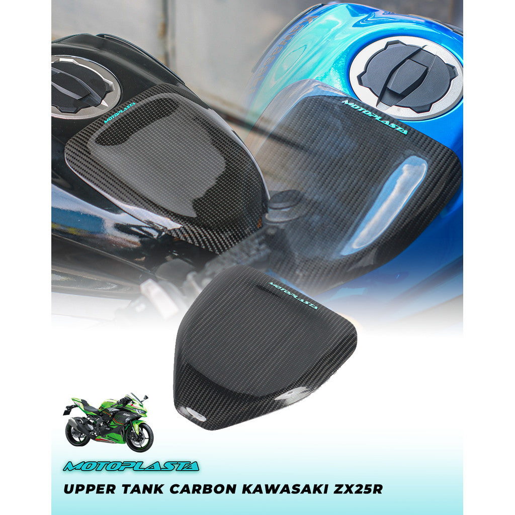 MOTOPLASTA Upper Tank Cover Tangki Carbon Kawasaki ZX25R, ZX25RR Karbon Kevlar