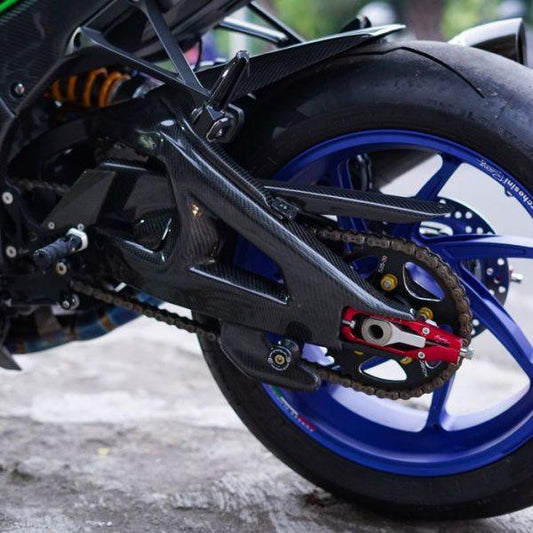 Kabon Chain Cover Carbon Kawasaki ZX10R 2016-2020 Pelindung Rantai Karbon Kevlar Kabon