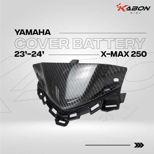 Kabon Cover Battery Carbon Yamaha XMAX 250 New Connected 23-Up Cover Aki Lapis Karbon Kevlar
