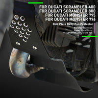 MINNAMOTO Skidplate Engine Guard Ducati Scrambler 400 / 800 / Monster 795 / 796 – Black